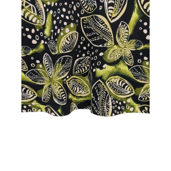 JKLA- Sleeveless Tank Stretch Light Faux Wrap collar-Lime Green-Black-Cream - Picture 3 of 16